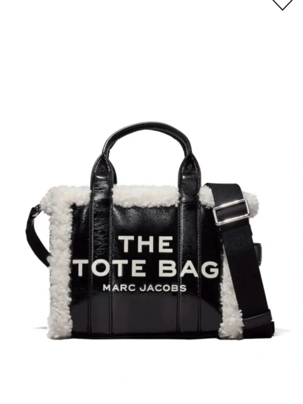 Marc Jacobs Crinkled Leather Faux Shearling Medium The Tote Bag